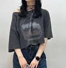 [ 미사용 ] JEANASIS 보트넥 프린트 T