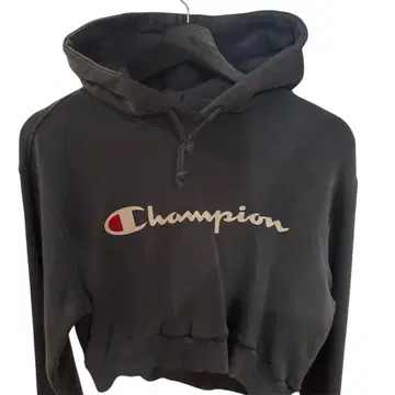 Champion 챔피온 크롭 후드티 자수 로고 프린트 로고 구제 의류