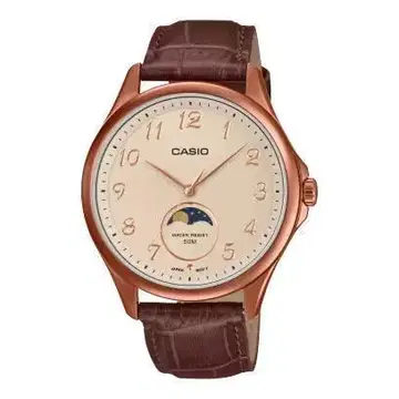 CASIO 해외 NEW 모델 클래식 디자인 브라운 가죽 50m 방수