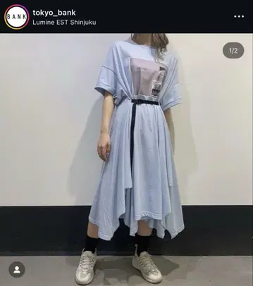 포토 프린트 롱 원피스 화이트