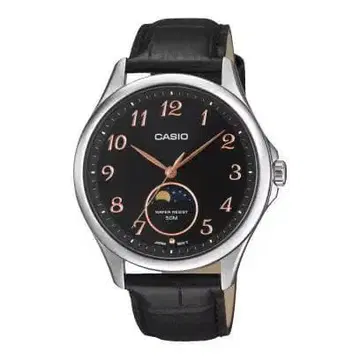 CASIO 해외 NEW 모델 클래식 디자인 블랙 가죽 50m 방수