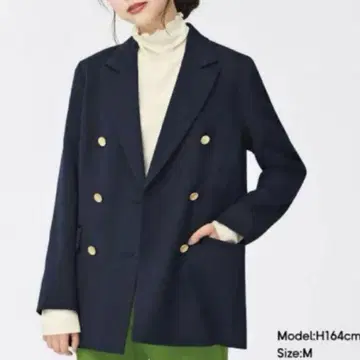 새상품급 GU 더블 브레스트 자켓 네이비 골드 버튼 네이비 L