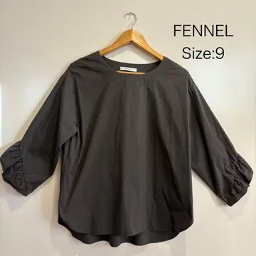 야마다야 FENNEL 프릴 소매 블라우스 차콜 그레이 사이즈 9호
