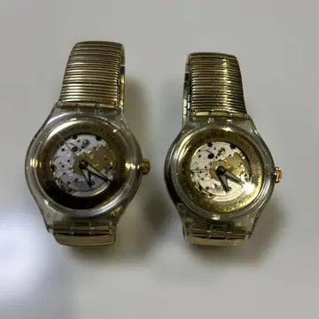 Swatch 자동 와인딩 시계 스켈레톤 다이얼 2개 세트