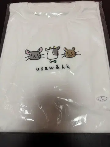 우시자와 손그림 디자인 T셔츠 화이트 L 사이즈