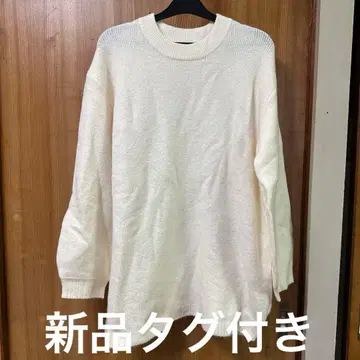 택 포함 새상품 초루즈핏 화이트 긴팔 니트