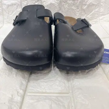 버켄스탁 보스턴 광택 있는 블랙 컬러 약 25 cm
