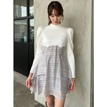 다즐린 체크 무늬 미니 원피스