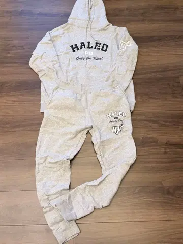 HALEO 후드 부착 맨투맨 셋업