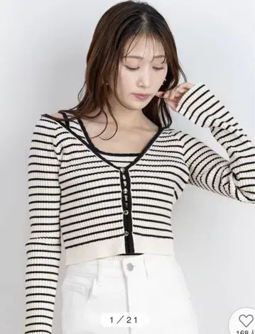 미사용 새상품 택 포함 RANDA 스캘럽 디자인 앙상블 니트