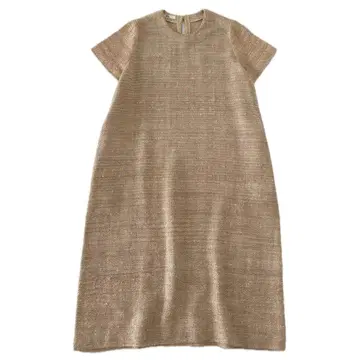 45R 45rpm 실크 코튼 트위드 헤링본 원피스 드레스