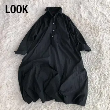 LOOK 룩 오리지널 A 라인 셔츠 원피스 블랙 블랙