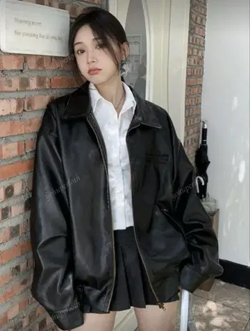 SHEIN 가죽 자켓 블랙 M 사이즈