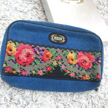 페이러 멀티 케이스 파우치 꽃무늬 파랑 18.5cm