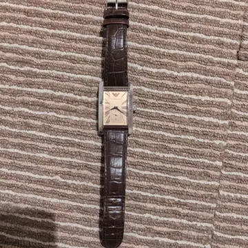 Emporio Armani 손목시계 브라운 가죽 배터리 방전
