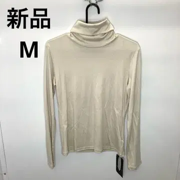 [ 정가 6300엔 ] 새상품 일본제 베이지 터틀넥 긴팔 심플 S2