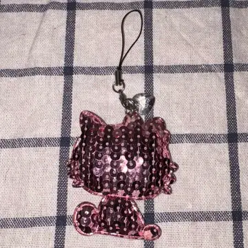 [ 컨디션 최상 ] 초레어 헤이세이 레트로 헬로키티 핑크 스팽글 스트랩