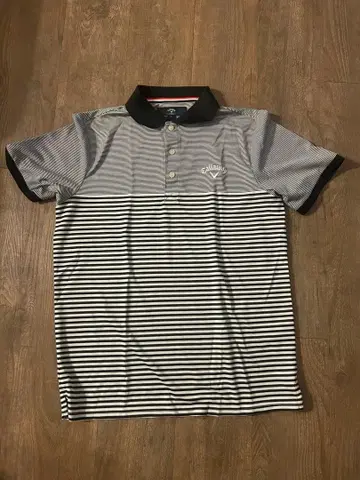 Callaway 피케 셔츠 M 그레이/스트라이프 L