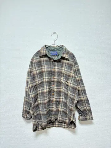 Pendleton 체크 무늬 플란넬 셔츠 울 100%