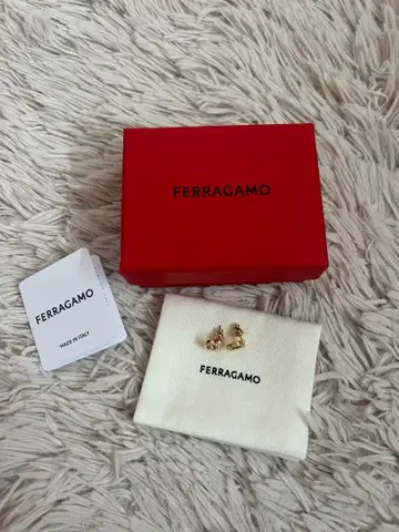 페라가모 FERRAGAMO 간치니 크리스탈 귀걸이 S 골드