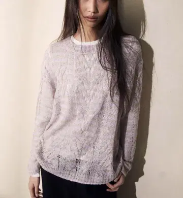 H&M 오버 사이즈 케이블 니트 스웨터