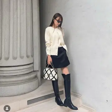 하이앤드 카고 새틴 스커트