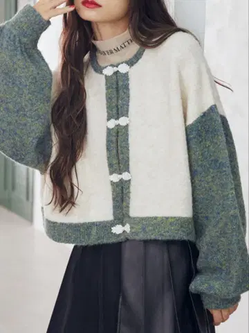 jouetie 차이나 니트 가디건 아이보리