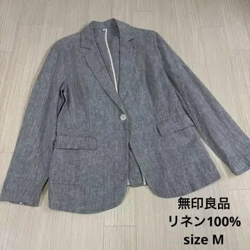 무인양품 그레이 테일러드 자켓 린넨 100% M