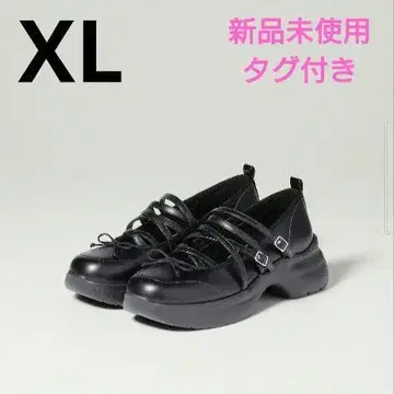 택 포함 미사용 새상품 GU x rokh 메리제인 슈즈 BLACK XL
