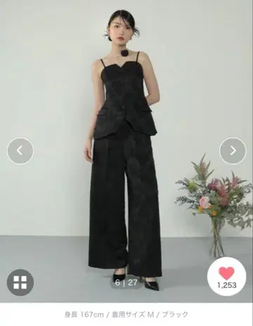 [ 새상품급 ] kana 블랙 와이드 팬츠 드레스 셋업 S