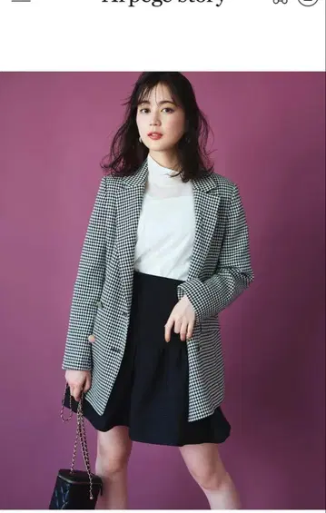 Arpege story 테일러드 자켓 블랙 화이트