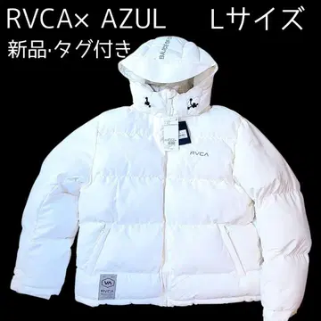 [택 포함 새상품] RVCA x AZUL 후드 부착 다운 자켓 화이트 L