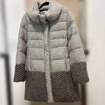 브라운 퀼팅 롱 코트 M 사이즈
