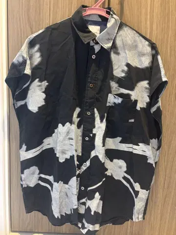Paul Smith 반팔 셔츠 S 꽃무늬 블랙/화이트