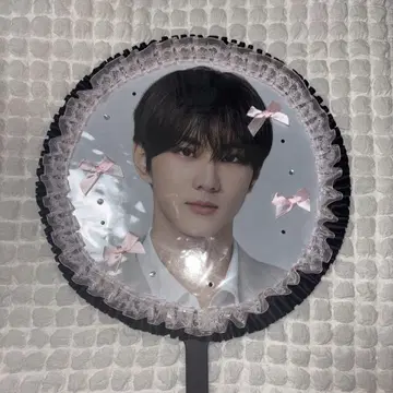 부채 커버 부채 케이스 핑크 원형 K- POP 데코