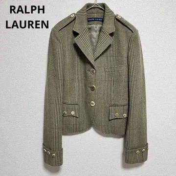 새상품급 빈티지 랄프 로렌 우드 버튼 하운드투스 체크 울 자켓