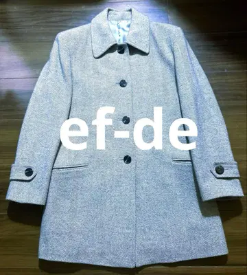 ef-de 그레이 헤링본 롱 코트