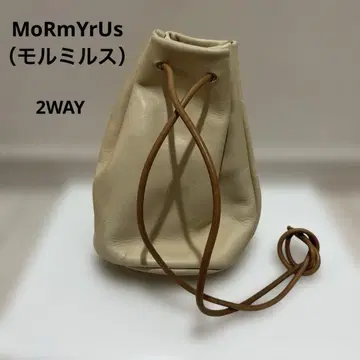 mormyrus 2WAY 가죽 복조리 백 크림색