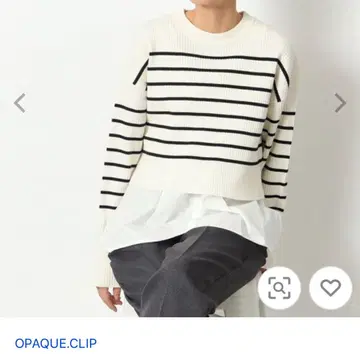 오파크 클립 긴팔 보더 리브 니트 x 탱크탑 셔츠