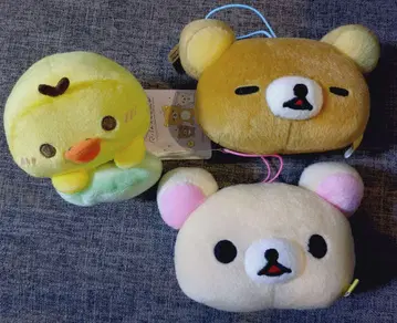리락쿠마 코리락쿠마 키이로이토리 봉제 인형 마스코트 코로코로 페이스