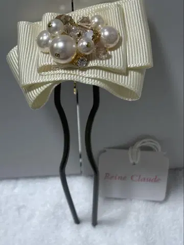 Reine Claude 리본 펄 헤어 액세서리