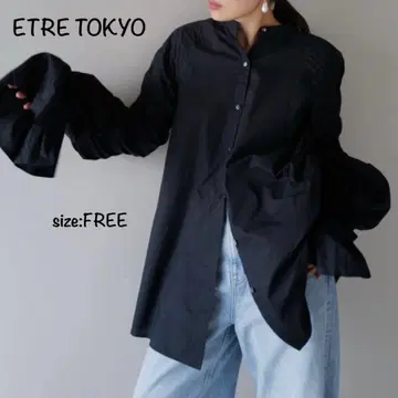 ETRE TOKYO 캔디 슬리브 턱 셔츠 FREE 블랙