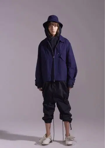 URU TOKYO 네이비 더블 지퍼 자켓