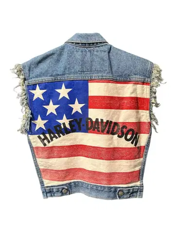 초레어 90's 할리데이비슨 데님 자켓 베스트 USA제