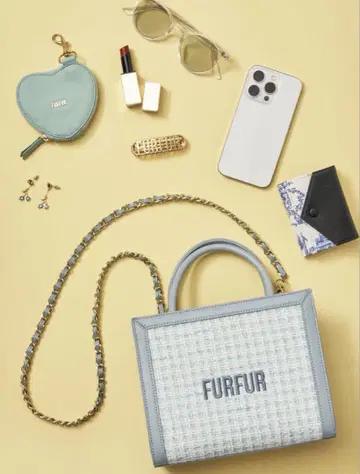 FURFUR 트위드 로고 토트백 SAX 색스