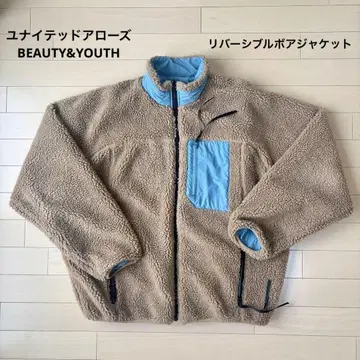 BEAUTY&YOUTH 플리스 리버서블 자켓 베이지/스카이블루 L