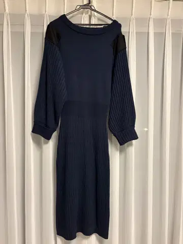 MOUSSY 네이비 니트 롱 원피스