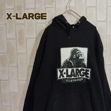 엑스라지 후드티 풀오버 블랙 프린트