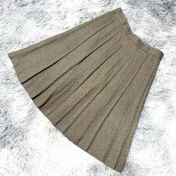 [ 새상품급 ] 스트로베리 필드 체크 무늬 플리츠 스커트 울 혼방 일본제