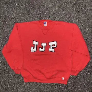 90s usa제 RUSSELL JJP 와펜 칼리지계 맨투맨 전면 V